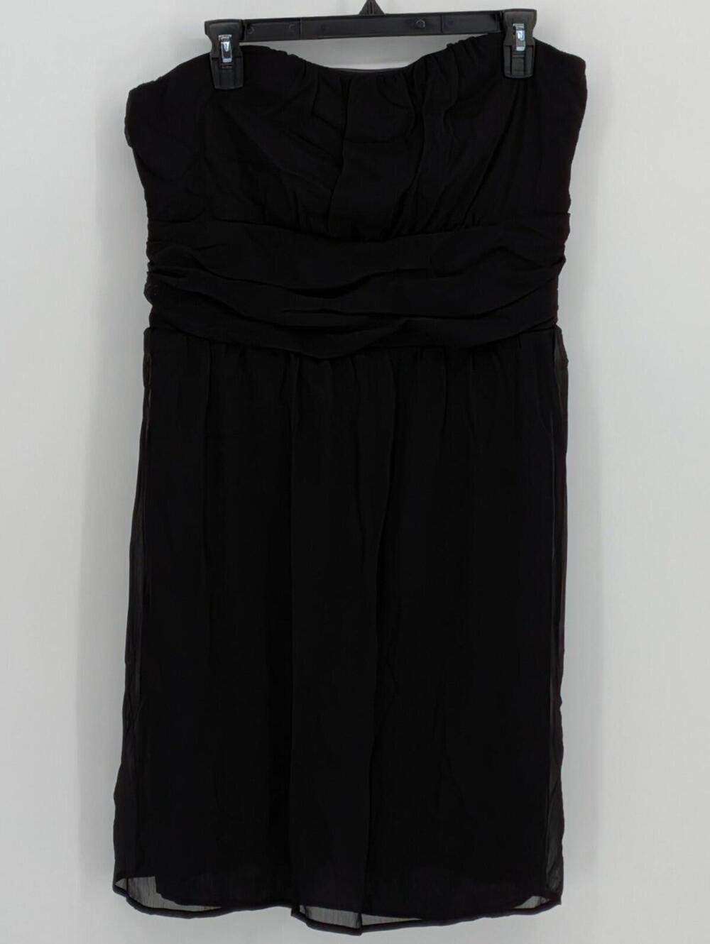 Mossimo Sz 18 $49 Black Strapless Empire Waist Chiffon Cocktail Dress USA Made